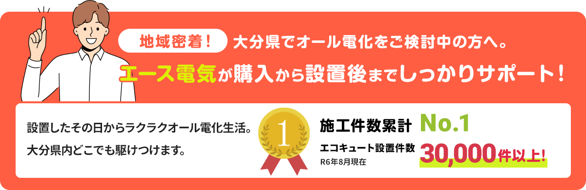 エース電気が購入から設置後までしっかりサポート!